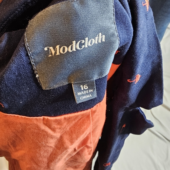 Modcloth Legendary Lifestyle Umbrella Blazer Cotton Blend Size 16 3/4 sleeve - Picture 5 of 10